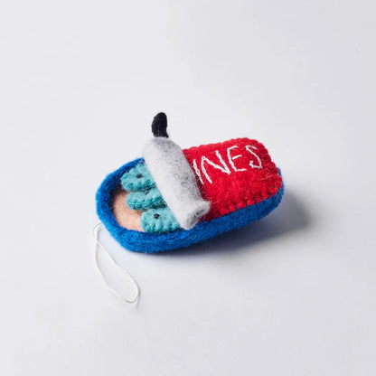 Can of Sardines Felt Holiday Ornament