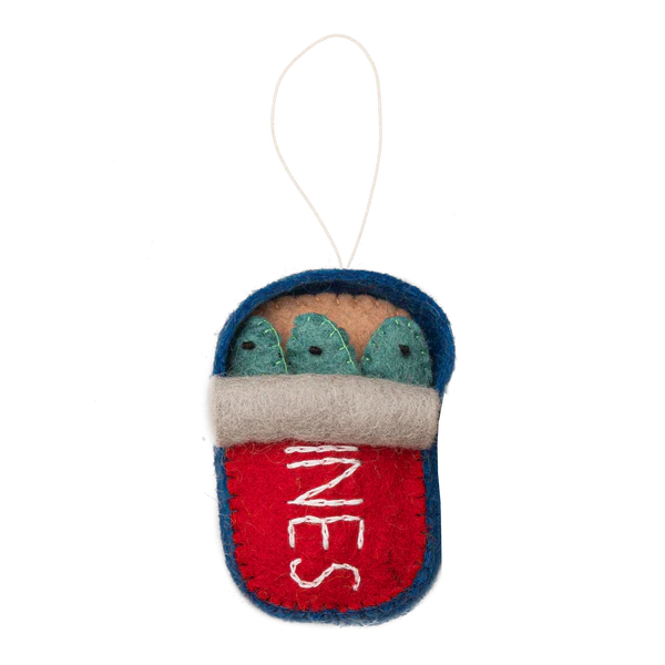 Can of Sardines Felt Holiday Ornament