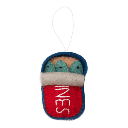 Can of Sardines Felt Holiday Ornament