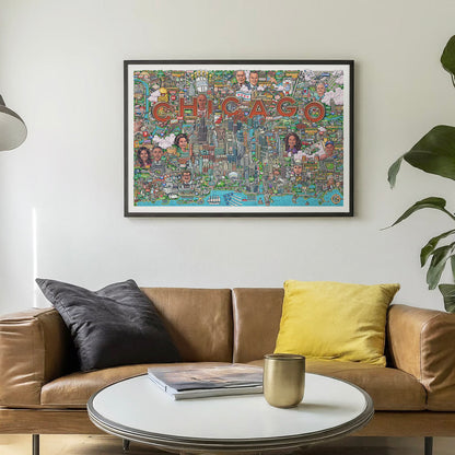 All Things Chicago 36" x 24" Illustrated Poster