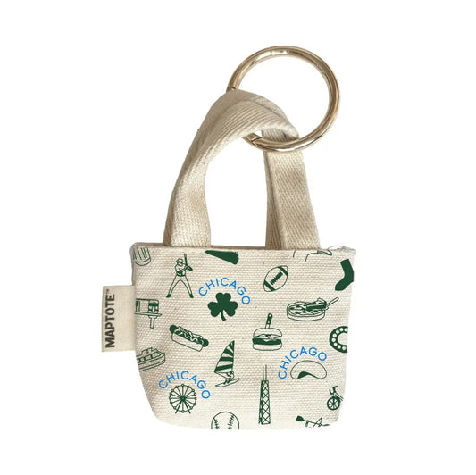 Chicago Icons Mini Tote Bag Keychain or Charm