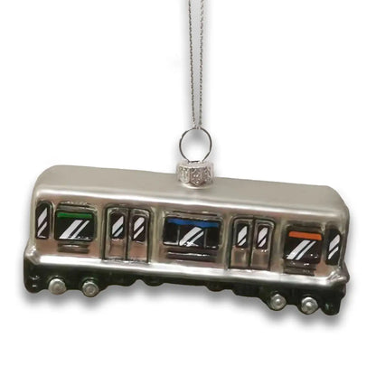 Chicago El Train Blown Glass Ornament