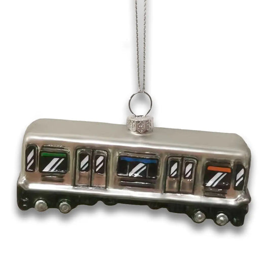 Chicago El Train Blown Glass Ornament