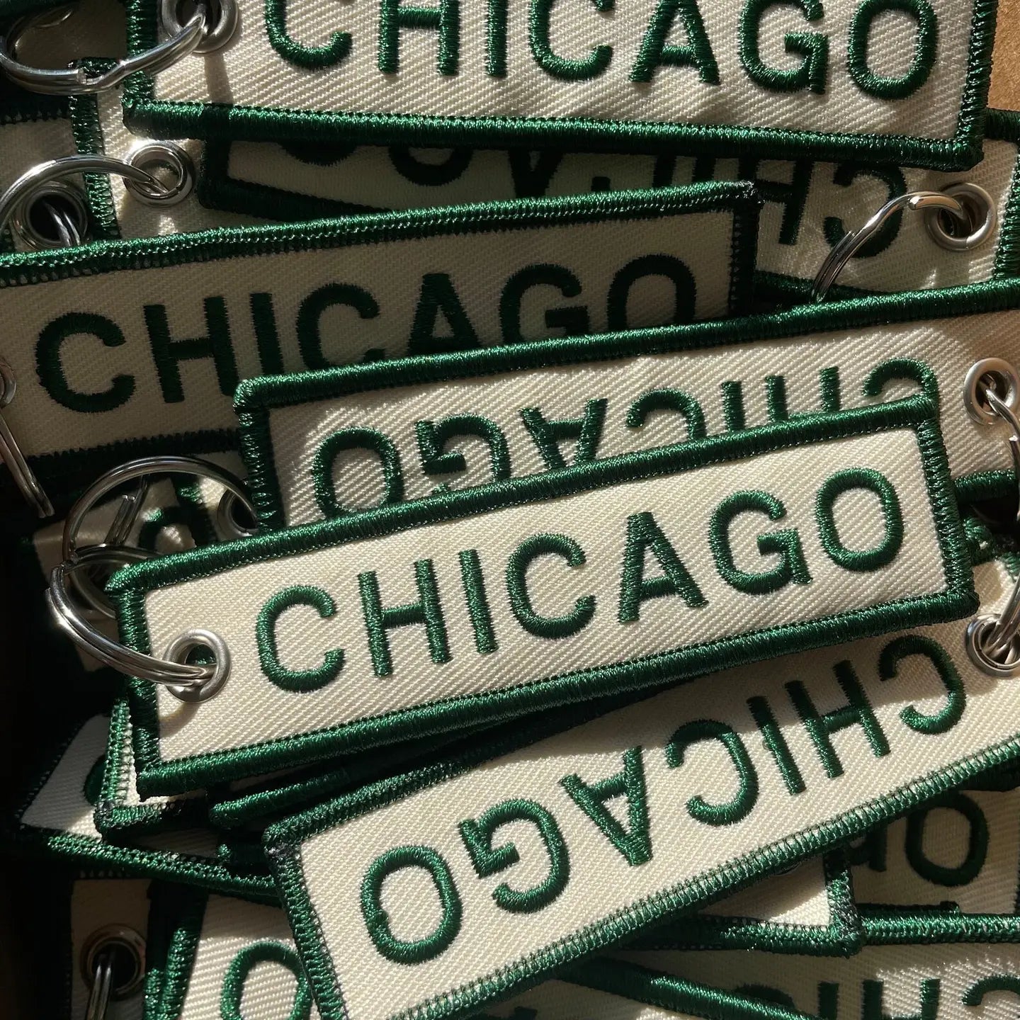 Chicago Embroidered Keychain