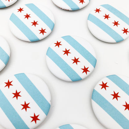 Chicago Flag 1.5" Round Matte Magnet