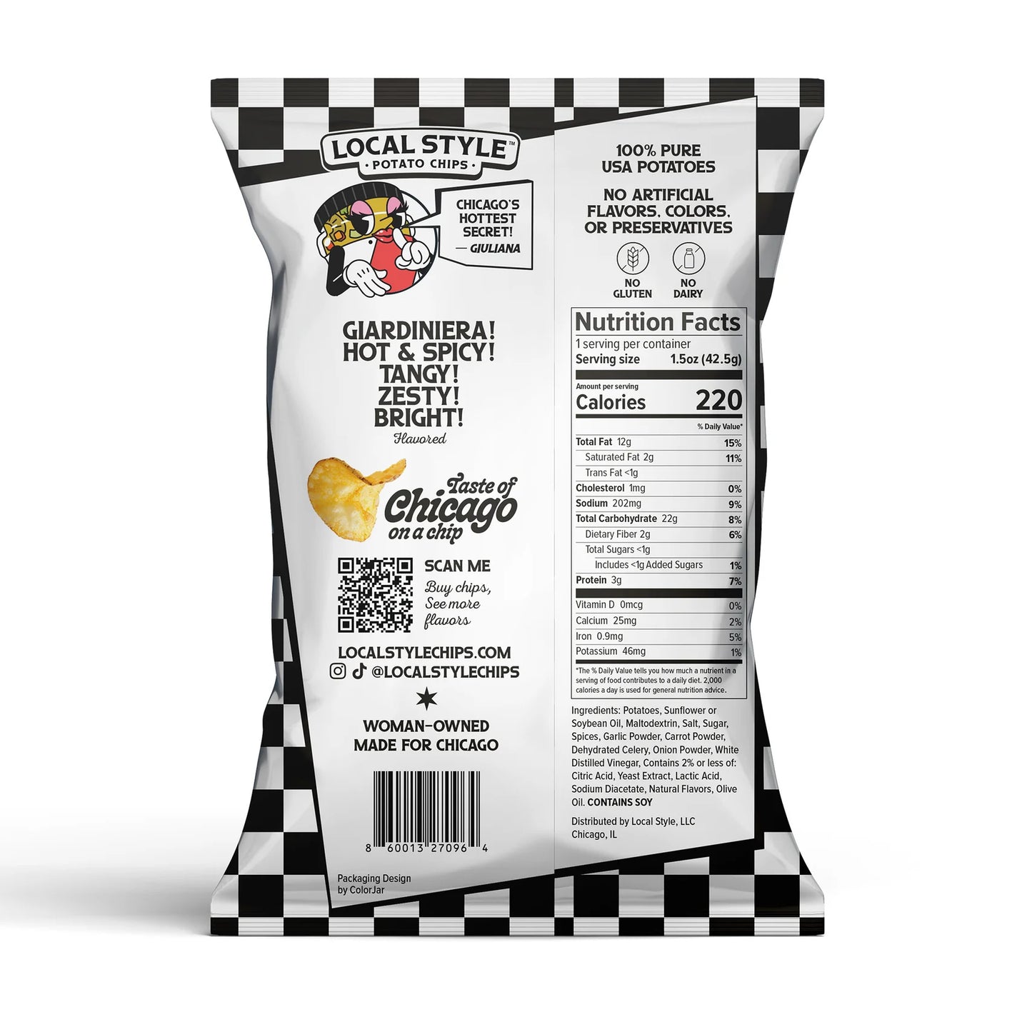 Hot Giardiniera Local Style Potato Chips
