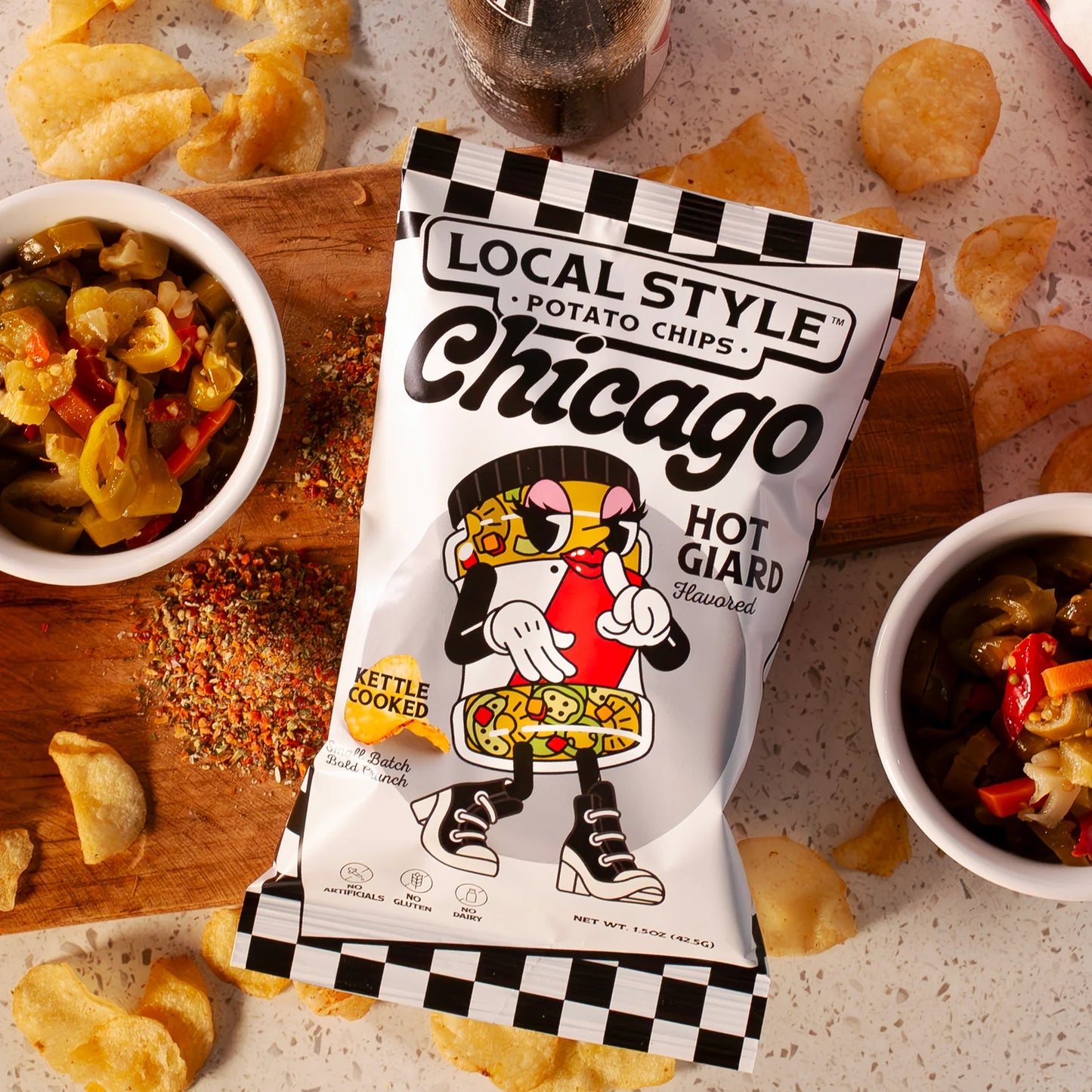 Hot Giardiniera Local Style Potato Chips