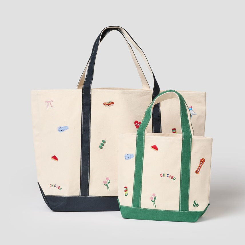 Chicago Icons Embroidered Tote Bag