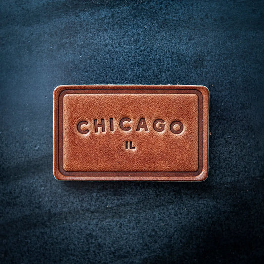 Chicago Illinois Leather Block Magnet
