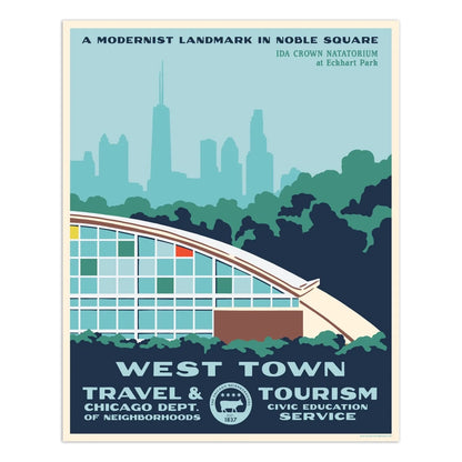 Chicago Neighborhood WPA-Style Tourism 16" x 20" Poster