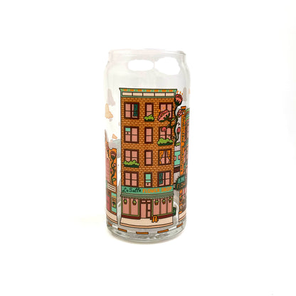Chicago Neighborhood Scenes 20 oz Can Shaped Glass