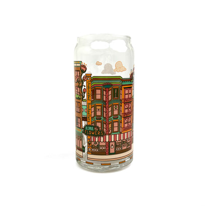 Chicago Neighborhood Scenes 20 oz Can Shaped Glass