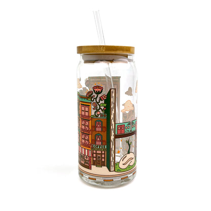 Chicago Neighborhood Scenes 20 oz Can Shaped Glass