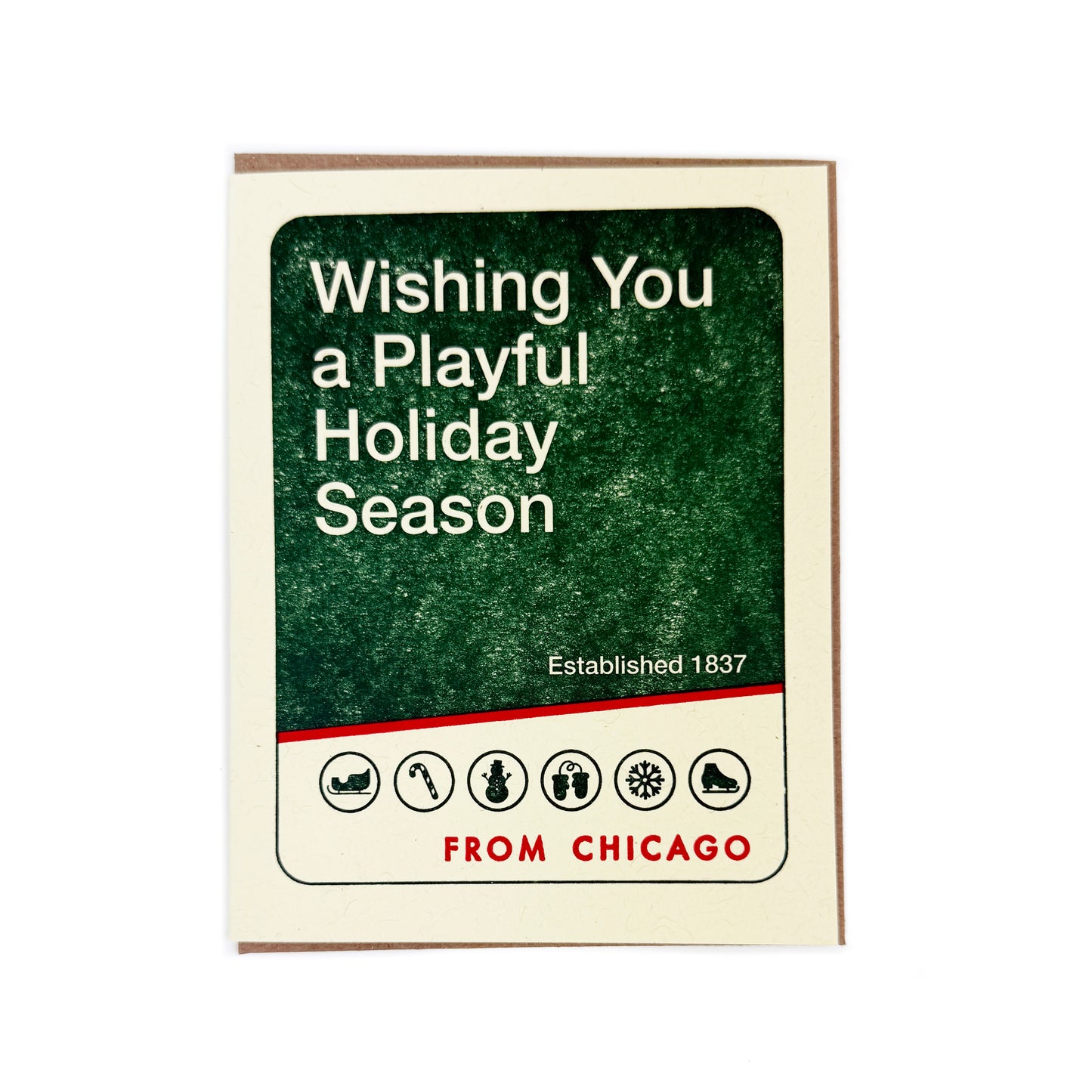 Chicago Parks Sign Holiday Letterpress Greeting Card