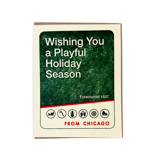 Chicago Parks Sign Holiday Letterpress Greeting Card