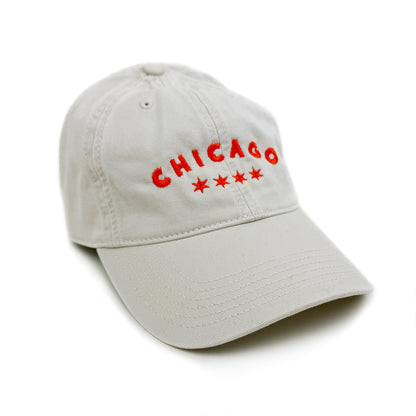 Chicago Type With Stars Embroidered Baseball Cap