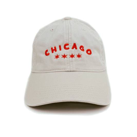 Chicago Type With Stars Embroidered Baseball Cap