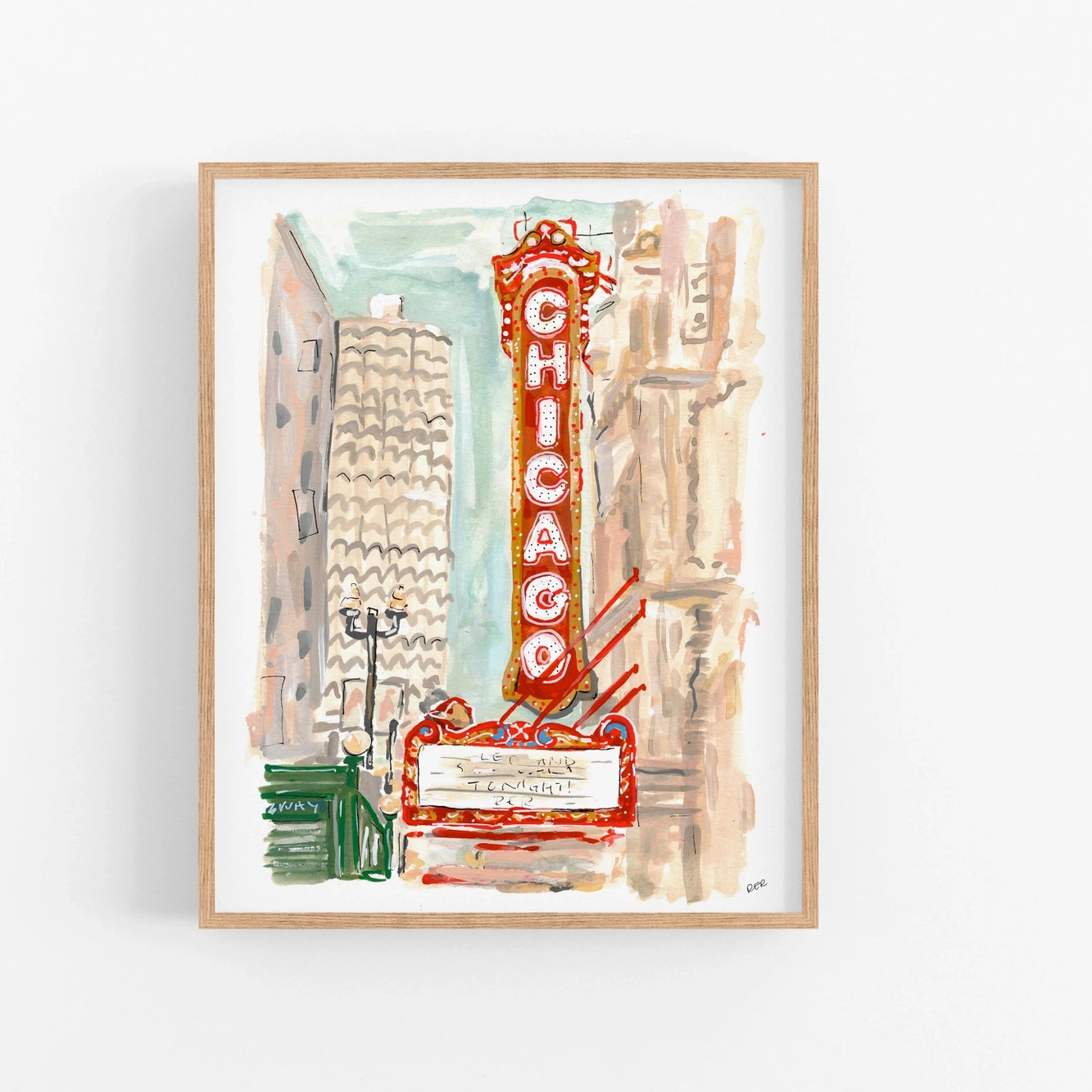 Chicago Theater Illustrated Art Print