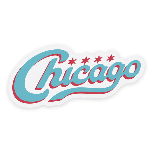 Chicago Vintage Script Die Cut Sticker