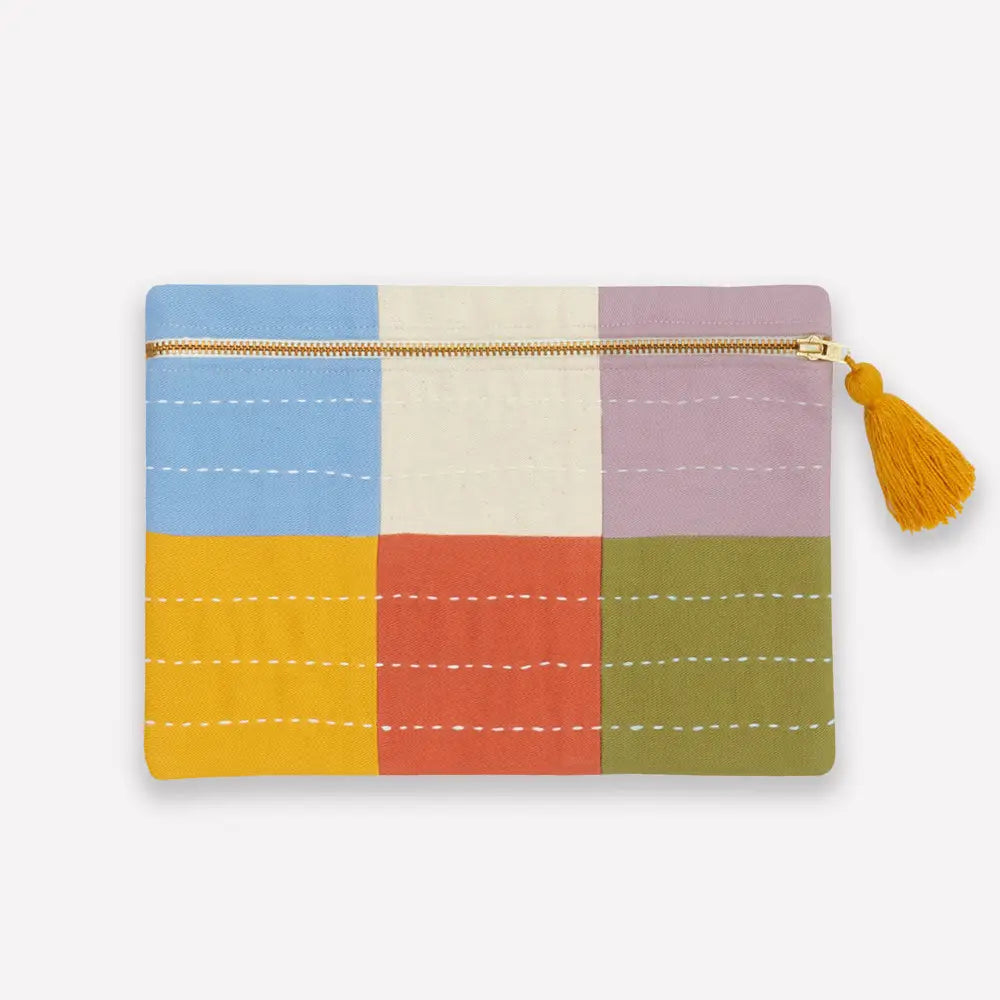 Checkered Clutch Pouch Purse