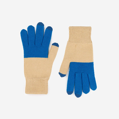 Colorblock Knit Touchscreen Gloves