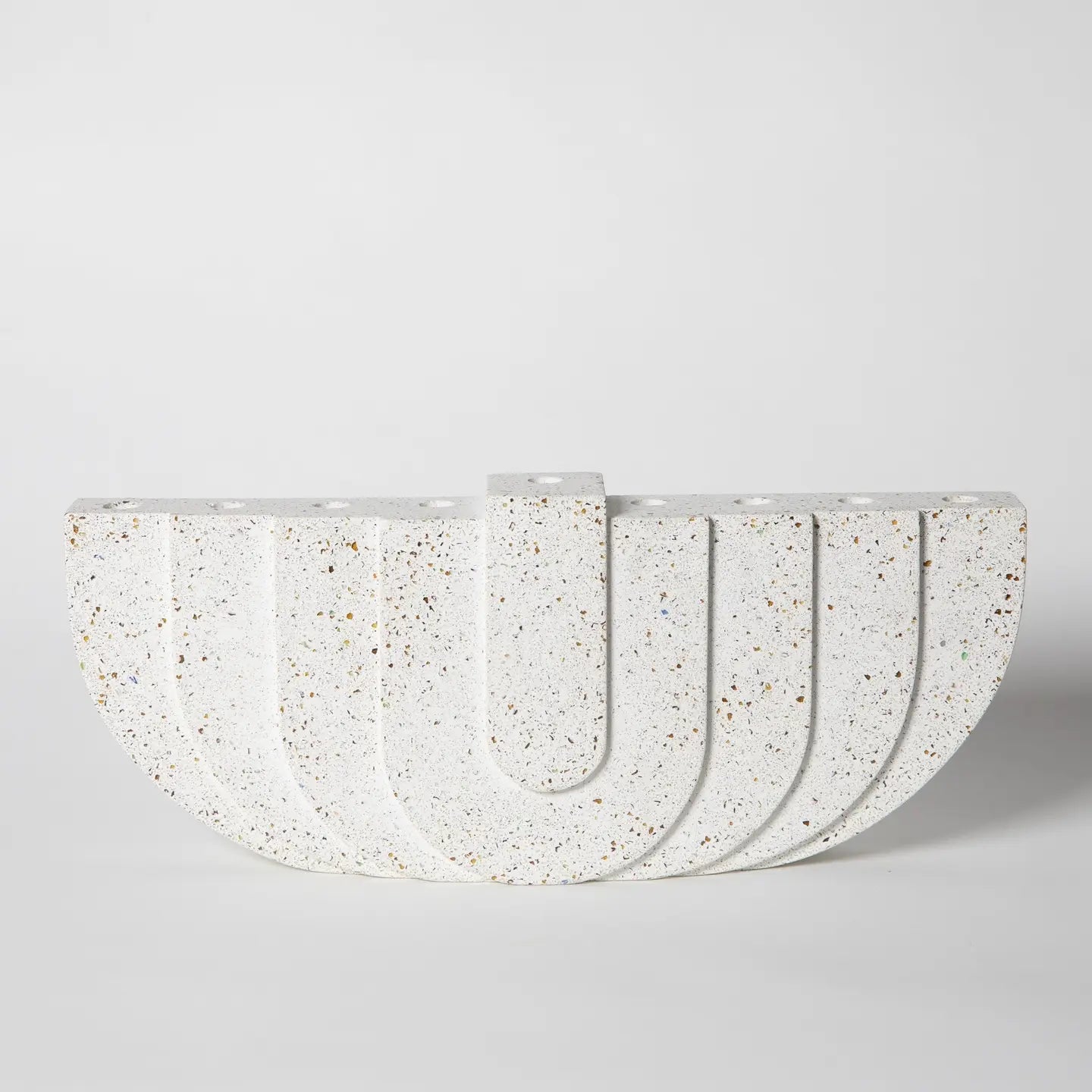 Modern Terrazzo Concrete Hanukkah Menorah