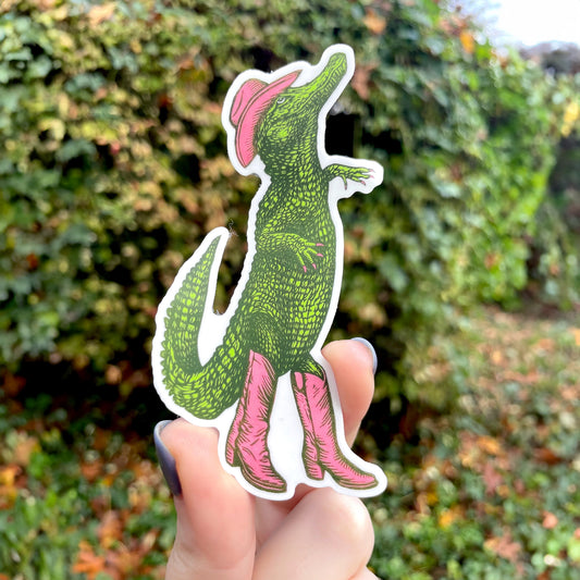 Cowboy Alligator Sticker