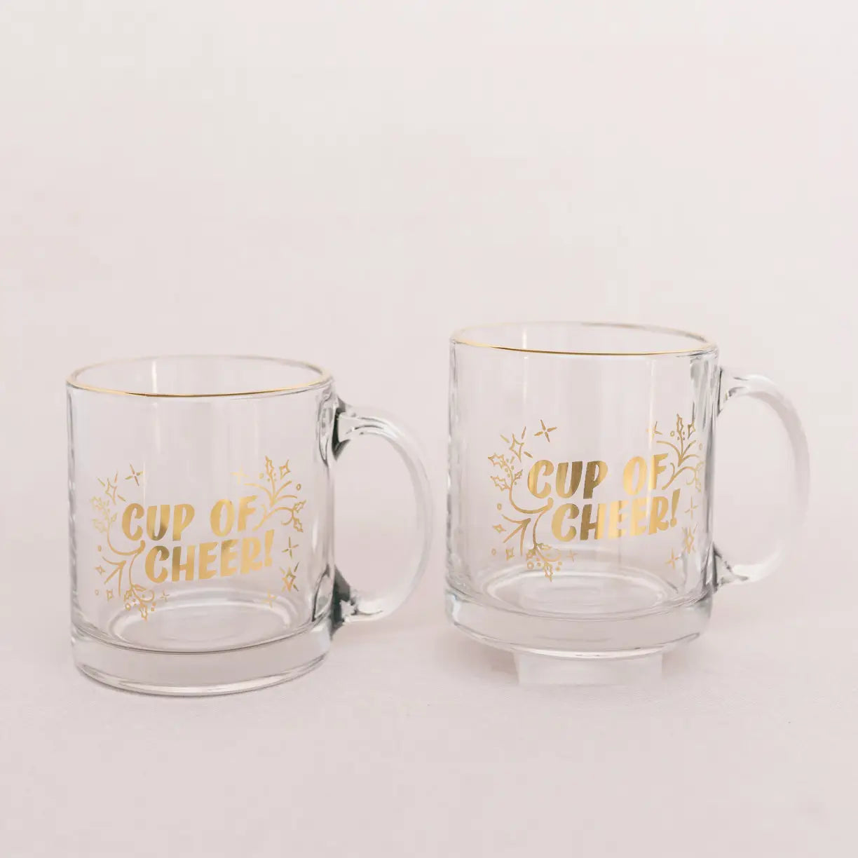 Cup of Cheer Holiday Metallic Glass Mug