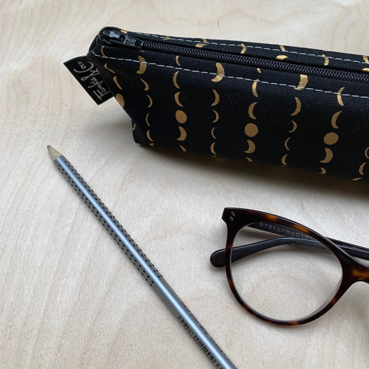 Linen & Cotton Zippered Pencil Case