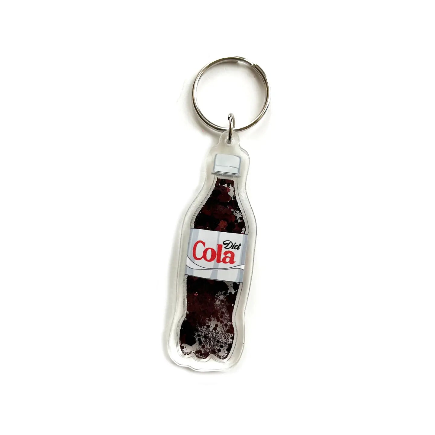 Diet Cola Acrylic Glitter Keychain