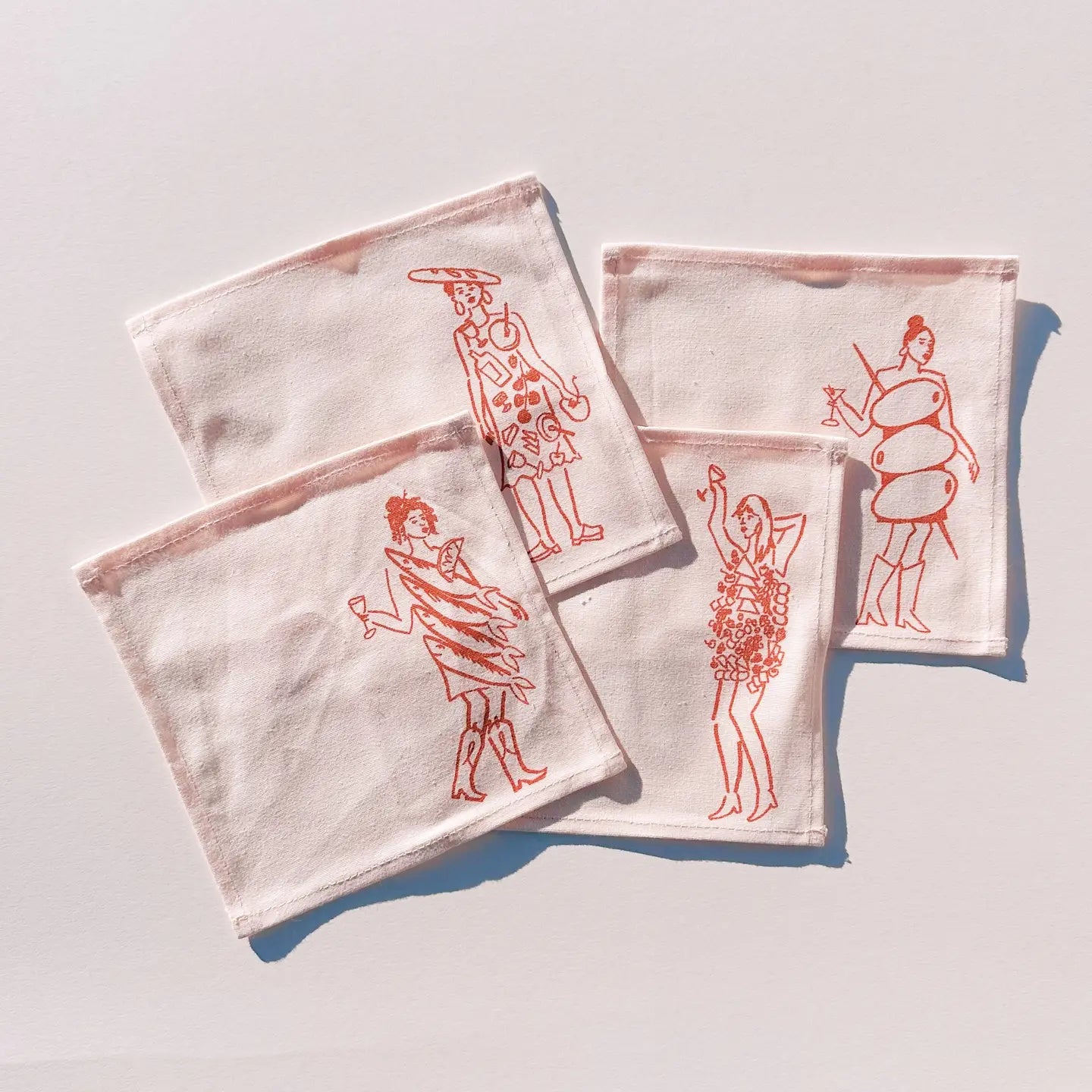 Dinner Girls Fair Trade Cocktail Napkins (Set of 4)