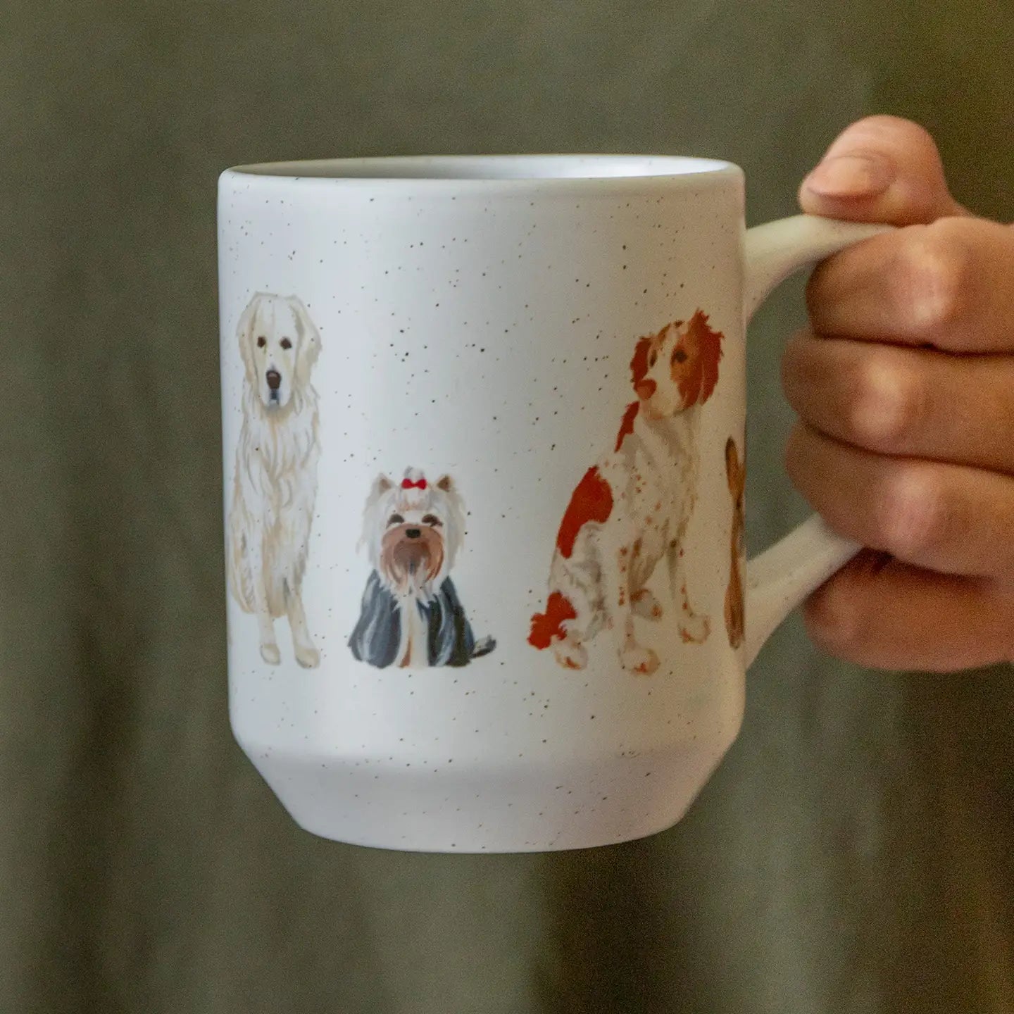 Furry Friends Speckled 14 oz Ceramic Mug