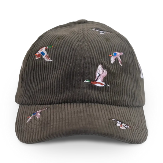 Ducks Corduroy Embroidered Baseball Cap
