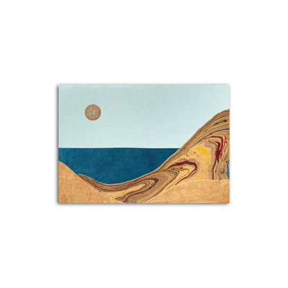 Dunes, Water, & Moon Landscape Greeting Card