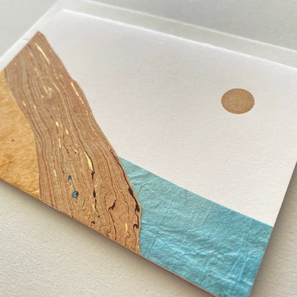Dunes, Water, & Moon Landscape Greeting Card