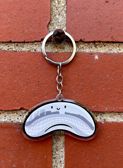 Chicago Bean (Cloud Gate) Smiley Face Keychain
