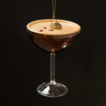 Espresso Maritini Handblown Glass Holiday Ornament