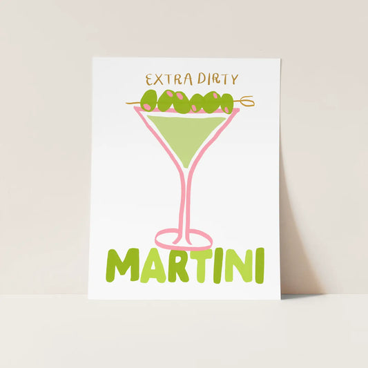 Extra Dirty Martini Cocktail 5" x 7" Print