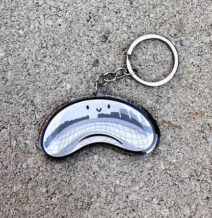 Chicago Bean (Cloud Gate) Smiley Face Keychain