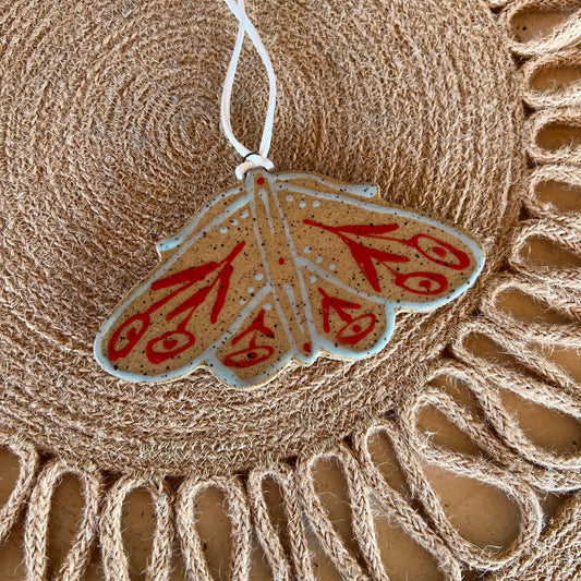 Floral Moth Ceramic Ornament