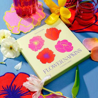 Flower Cocktail Napkins (Set of 4)
