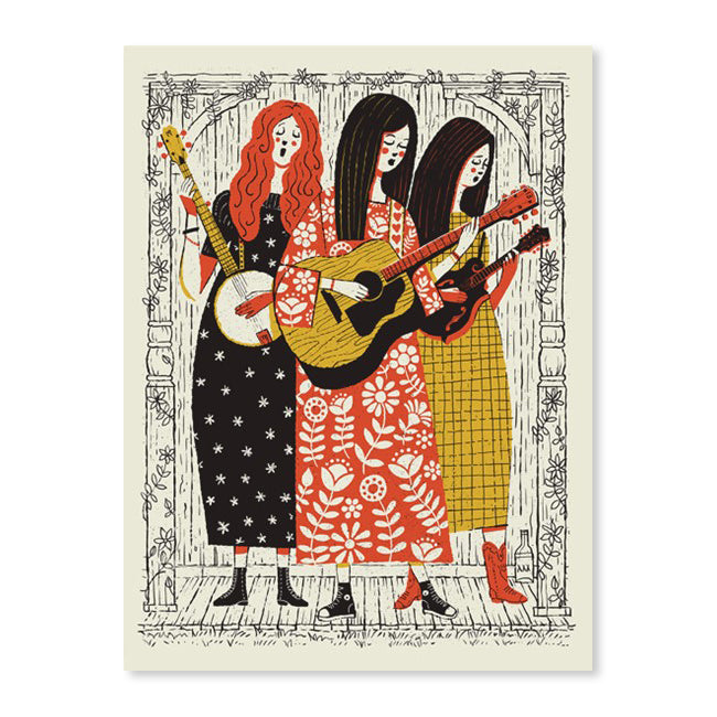 Folk Love Band 18" x 24" Screen Print