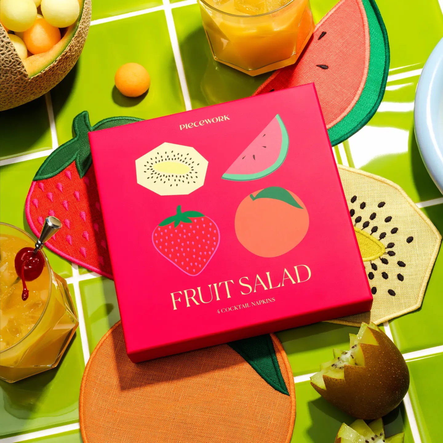 Fruit Salad Cocktail Napkins (Set of 4)