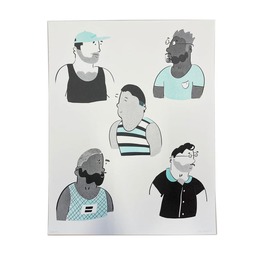 Gay Boys 11" x 14" Risograph Print