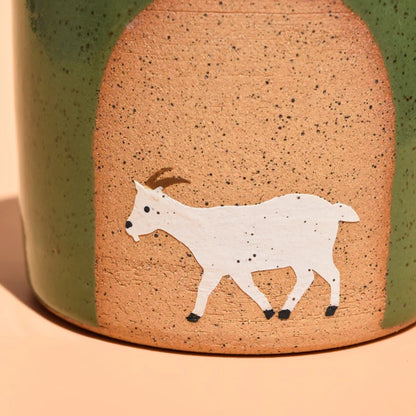 Goat Green Wheel Thrown 16 Oz Mug