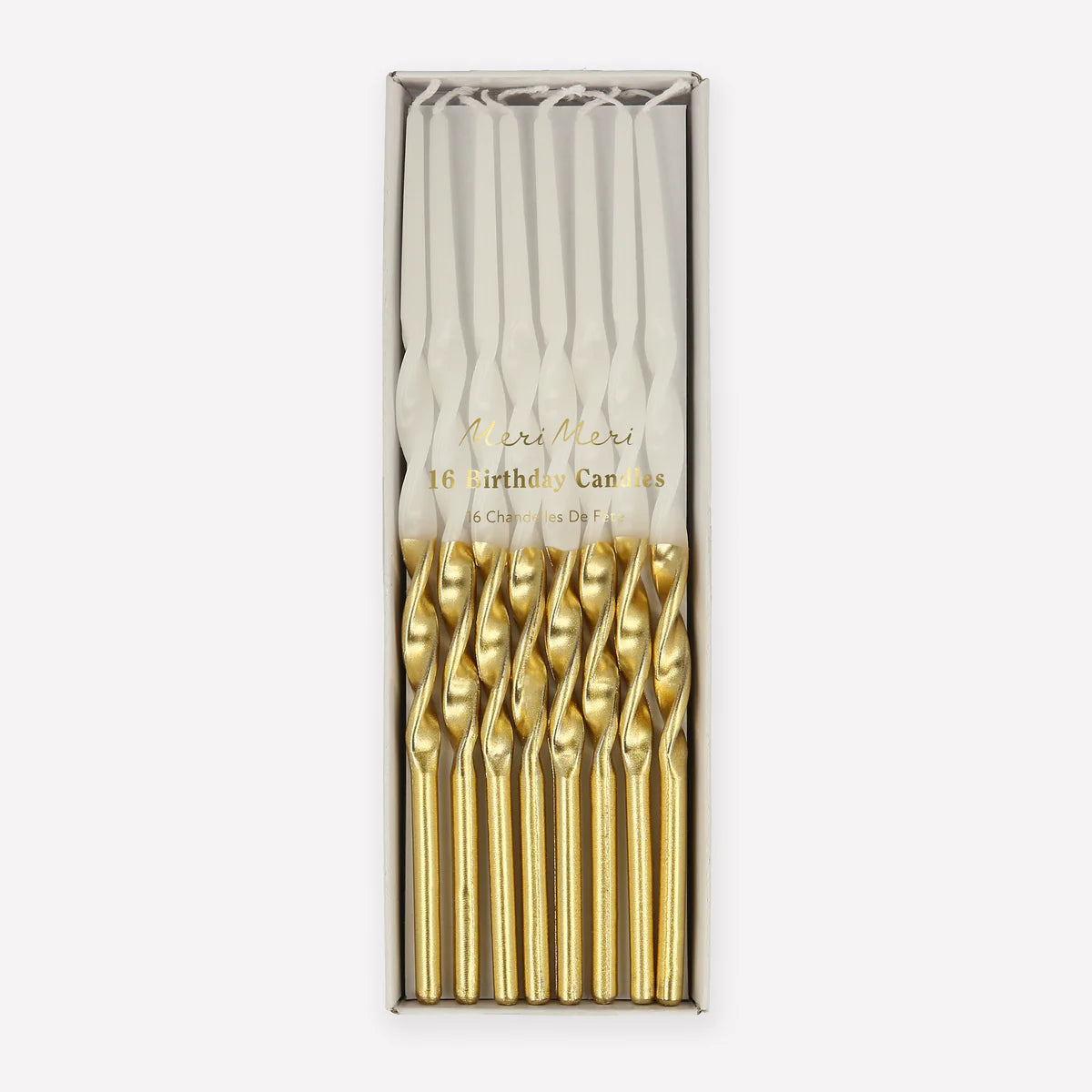 Gold Dipped 7" Twisted Candles (Pack of 16)
