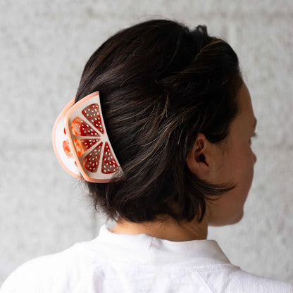 Grapefruit Slice 4" Hair Clip