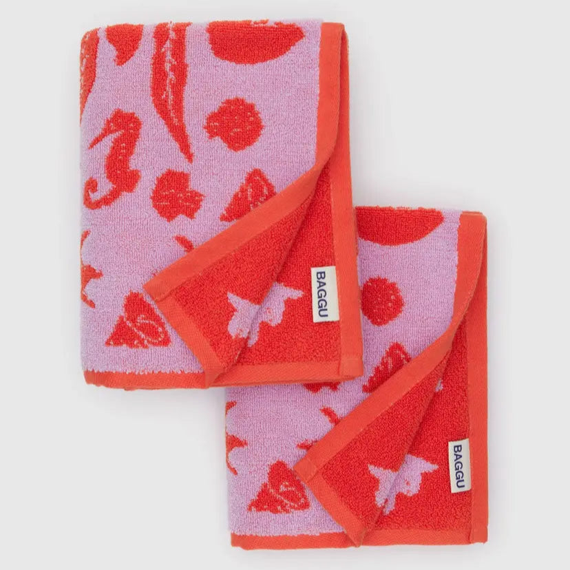 Reversible Terrycloth Hand Towels (Set of 2)