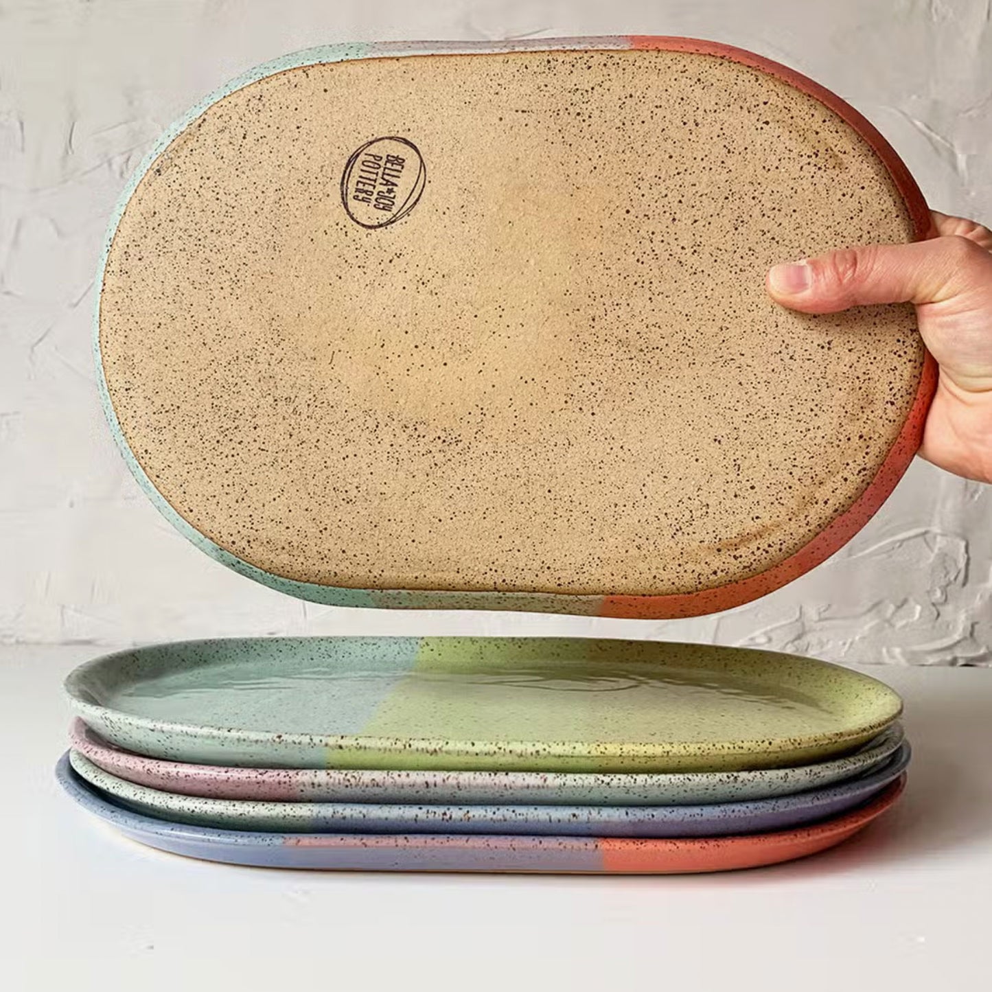 Handmade Ceramic 13.5" Oval Serving Platter