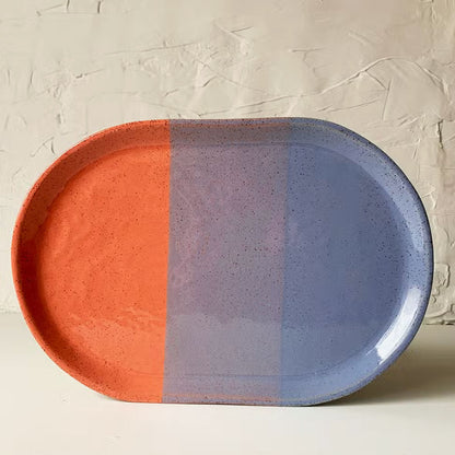 Handmade Ceramic 13.5" Oval Serving Platter